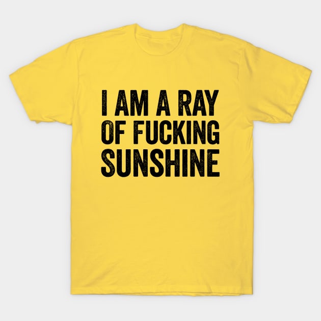 I Am A Ray Of Fucking Sunshine Black T-Shirt by GuuuExperience